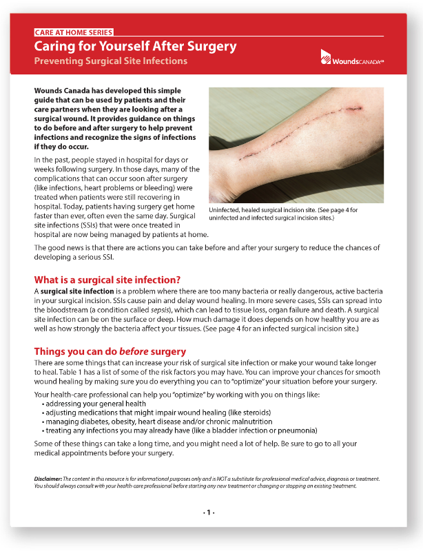 Caring for Yourself After Surgery: Preventing Surgical Site Infections